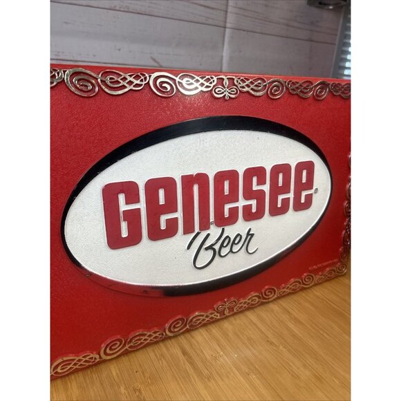 Vintage Genesee Beer Plastic Sign 15 X 10" P-221 G.B.Co. Rochester, N.Y. Red - Picture 3 of 8